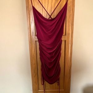 Windsor size S shirred burgundy dress